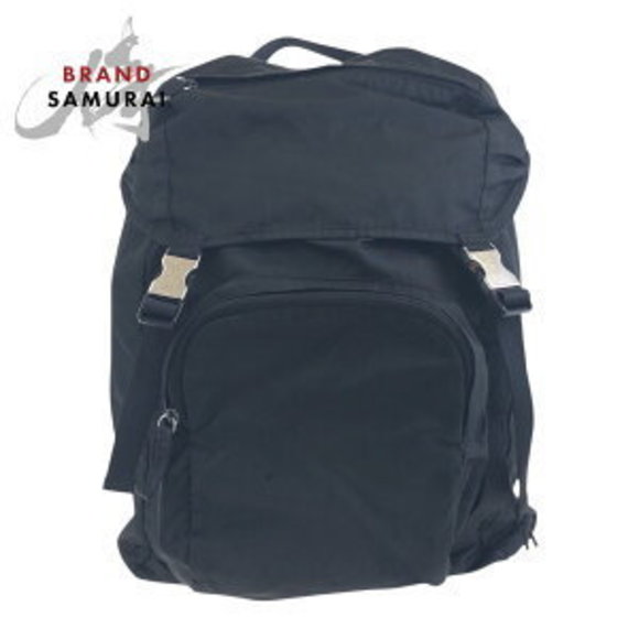 Prada Tessuto triangular black Nylon backpack - Picture 1 of 9